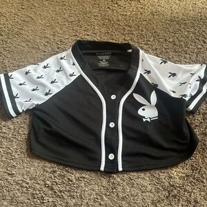Playboy Black and White cropped jersey